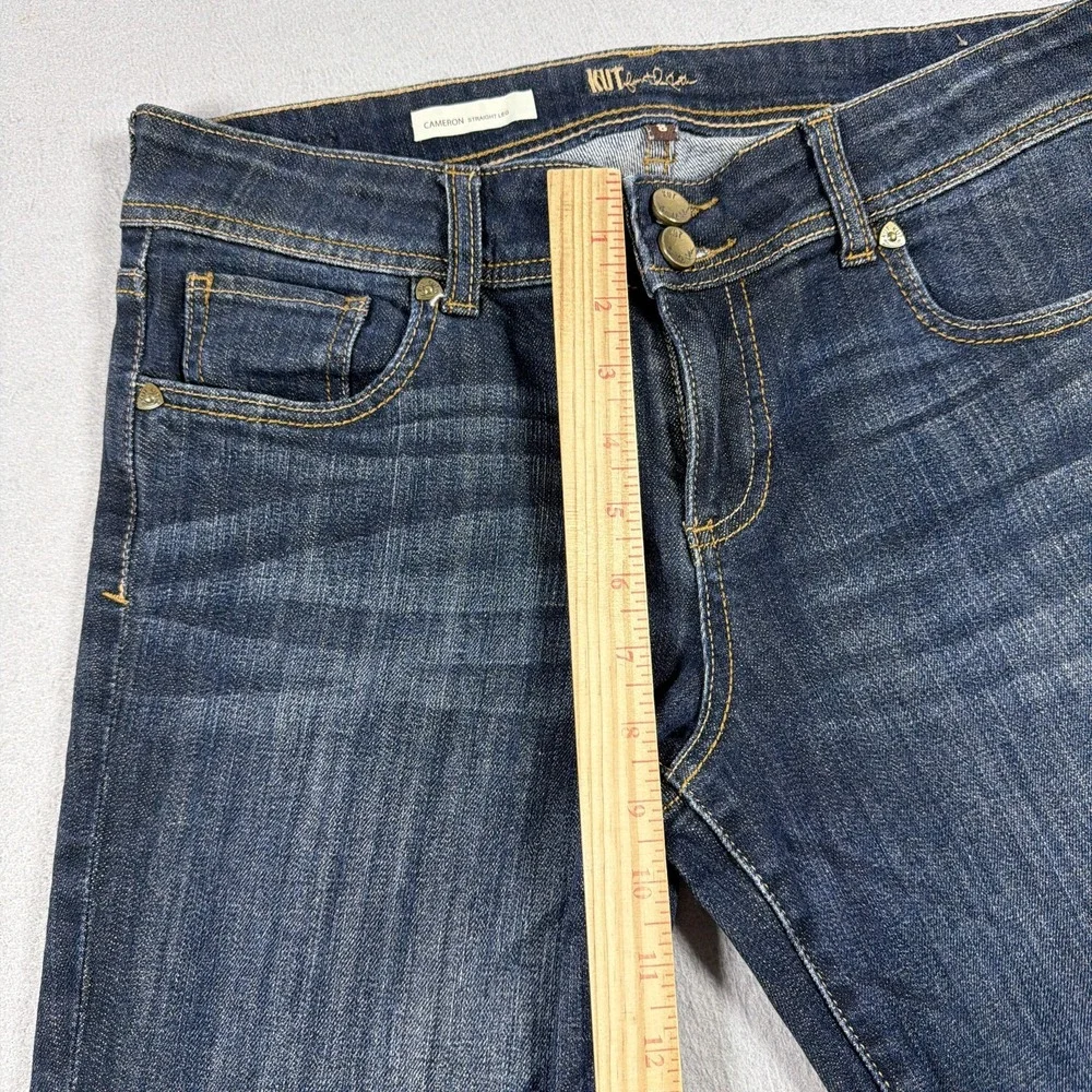 Kut From The Kloth Jeans Womens 8 Blue Cameron Straight Mid Rise Stretch Denim